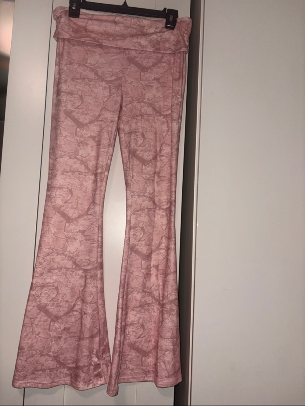 Mighty Fine Pink Marbled Flared Leggings